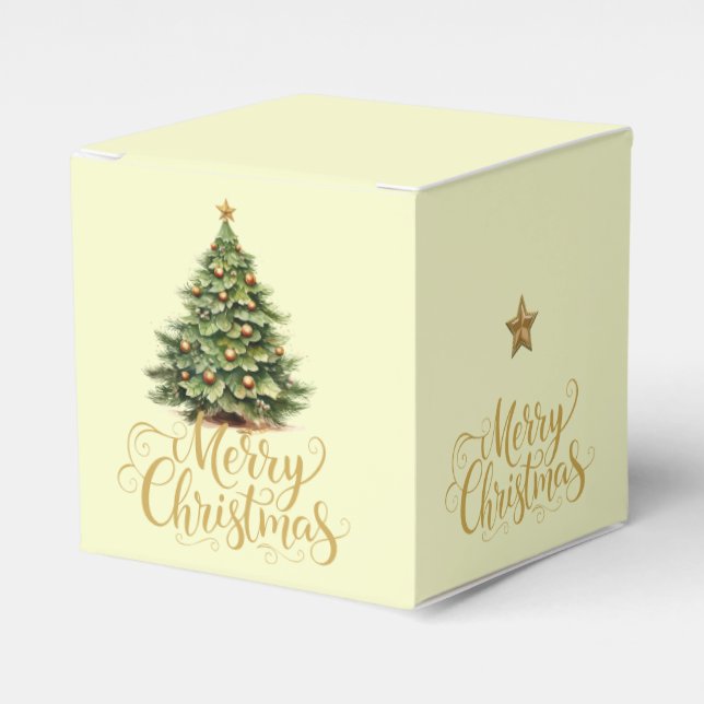 Christmas Merry Christmas Tree Favor Gift Box (Front Side)