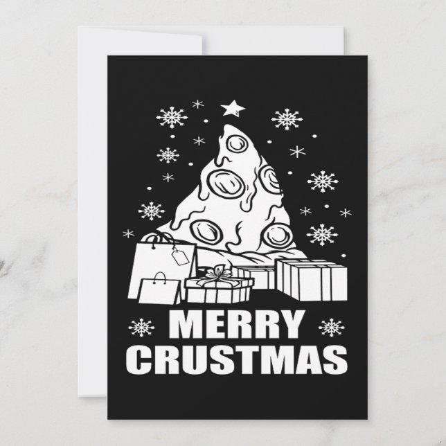 Christmas Merry Crustmas Funny Pizza Lover Gift Holiday Card (Front)