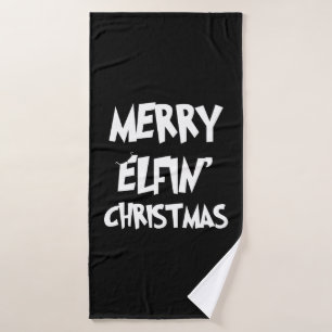 Christmas - Merry Elfin' Christmas Bath Towel