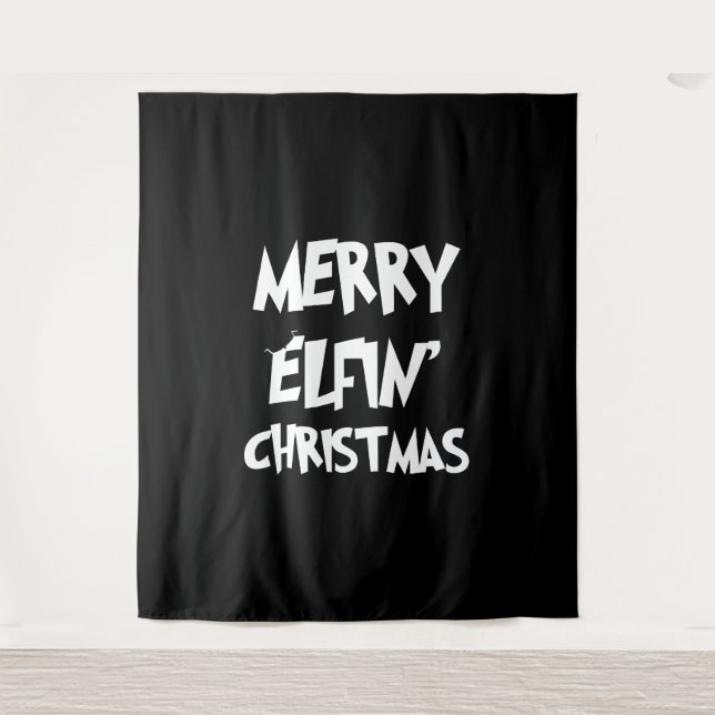 Christmas - Merry Elfin' Christmas Tapestry (Front)