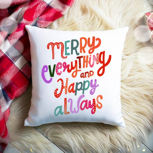 Christmas Merry Everything Happy Always Modern  Cushion (Creator Uploaded)