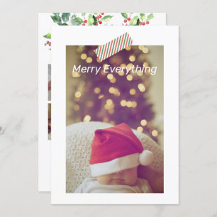 Christmas Merry Everything Photo Personalised Card