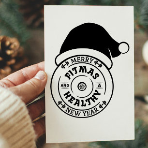 Christmas Merry Fitmas and Healty New Year Card