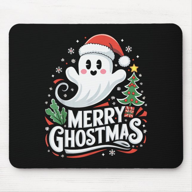 Christmas Merry Ghostmas Santa Srit Xmas Pyjamas S Mouse Pad (Front)
