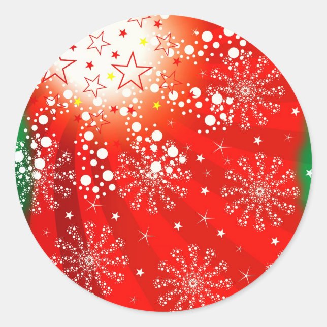 Christmas Merry Holiday Tree Ornaments celebration Classic Round Sticker (Front)