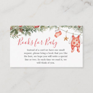 Christmas Merry Little Baby Shower Books for Baby Enclosure Card