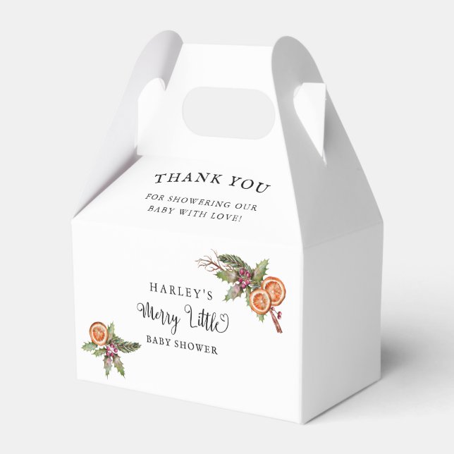 Christmas Merry Little Baby Shower Favour Box (Front Side)