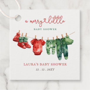 Christmas Merry Little Baby Shower Gender Neutral Favour Tags
