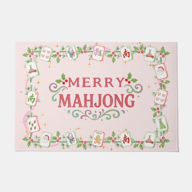 Christmas Merry Mahjong Doormat (Front)