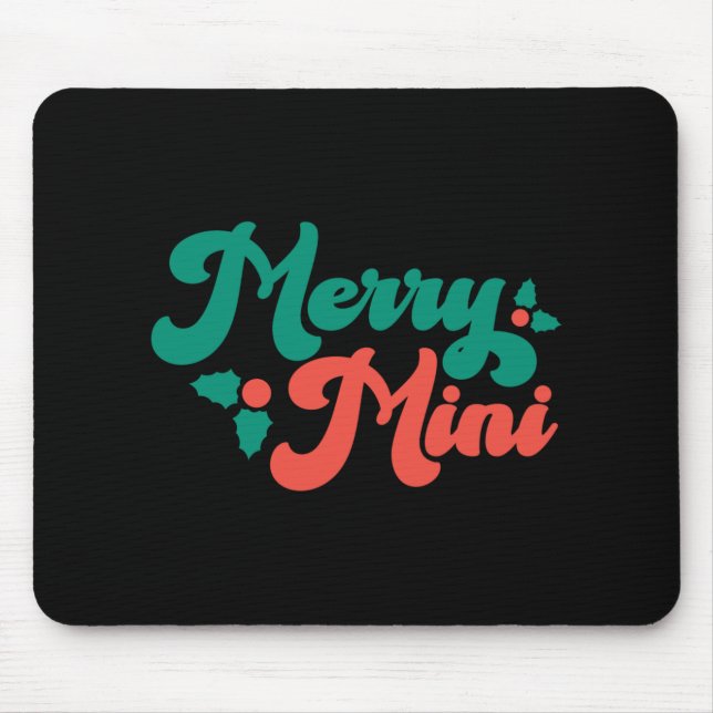 Christmas Merry Mini Cute Modern Tygraphy Script B Mouse Pad (Front)