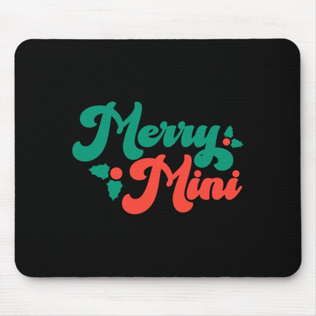 Christmas Merry Mini Cute Modern Tygraphy Script B Mouse Pad (Front)