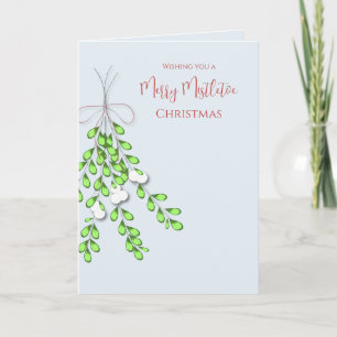 Christmas Merry Mistletoe Simple Minimalist  Holiday Card