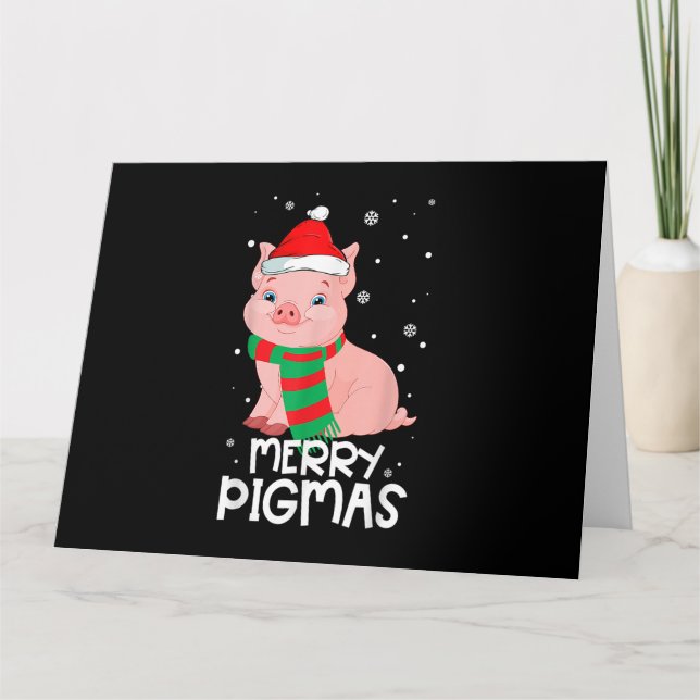 Christmas Merry Pigmas Funny Xmas Pajama Gifts For Card (Front)