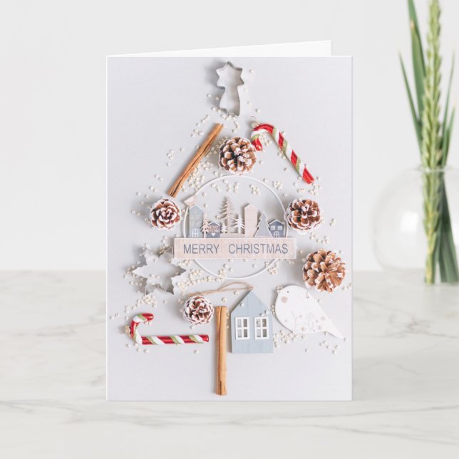 Christmas Merry Text Holiday Card (Front)