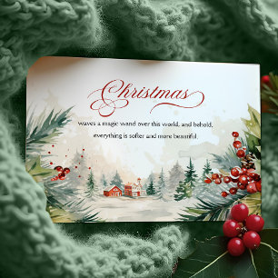 Christmas Message Winter Scene Non Photo Holiday Card