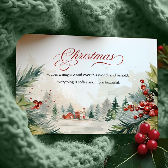Christmas Message Winter Scene Non Photo Holiday Card (Creator Uploaded)