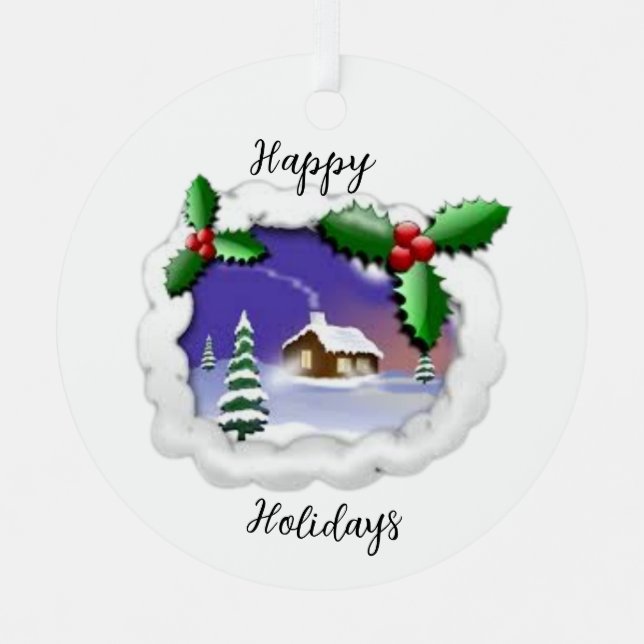  Christmas Metal Circle Ornament (Front)