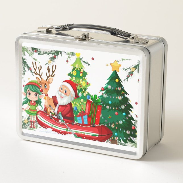 Christmas Metal Lunch Box (Christmas Holiday Metal Lunch Box!)