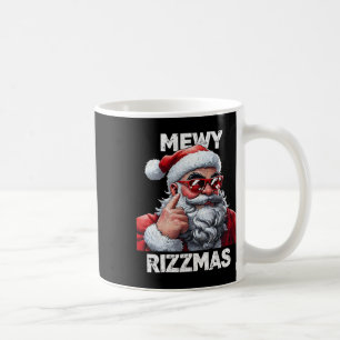 Christmas Mewy Rizzmas Funny Santa Mewing Joke Riz Coffee Mug