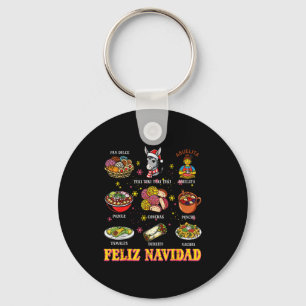 Christmas Mexican Pan Dulce Feliz Navidad Xmas Wom Key Ring