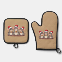 Christmas Mice Eating Santa's Cookies, Oven Mitt
