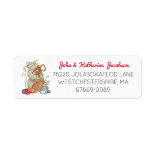 Christmas Mice Family Return Address Label