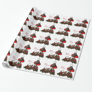 Christmas: Mice on Toadstool, Holly: Art Wrapping Paper