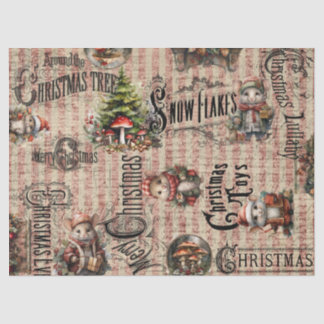 Christmas Mice & Toadstools Tissue Paper