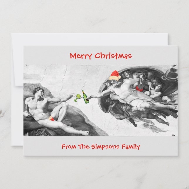 Christmas Michelangelo Funny Invitation Card (Front)
