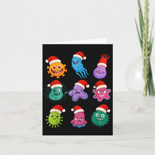 Christmas Microbiology Bacteria Santa Science Xmas Card (Front)