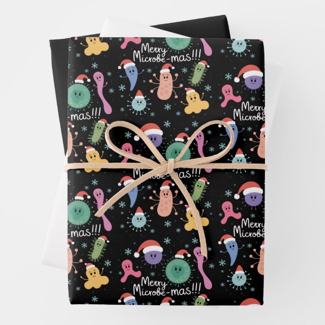 Christmas Microbiology Science Teacher Microbe Wrapping Paper Sheet (In situ)