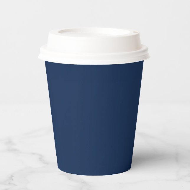 Christmas Midnight Blue navy deep dark saturated W Paper Cups (Front)