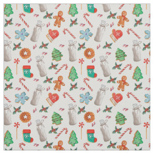 Christmas Milk and Cookies Fabric