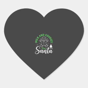 Christmas Milk and Cookies for Santa Heart Sticker