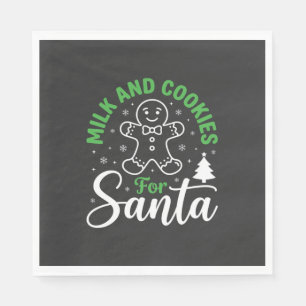 Christmas Milk and Cookies for Santa Napkin
