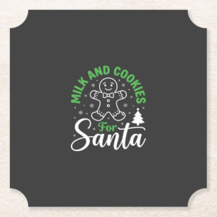 Christmas Milk and Cookies for Santa Paper Coaster