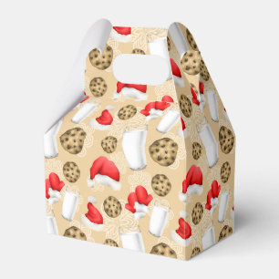 Christmas milk and cookies party tiled pattern  favour box