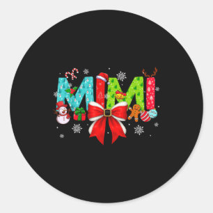 Christmas Mimi Coquette Bow Mimi Christmas Classic Round Sticker
