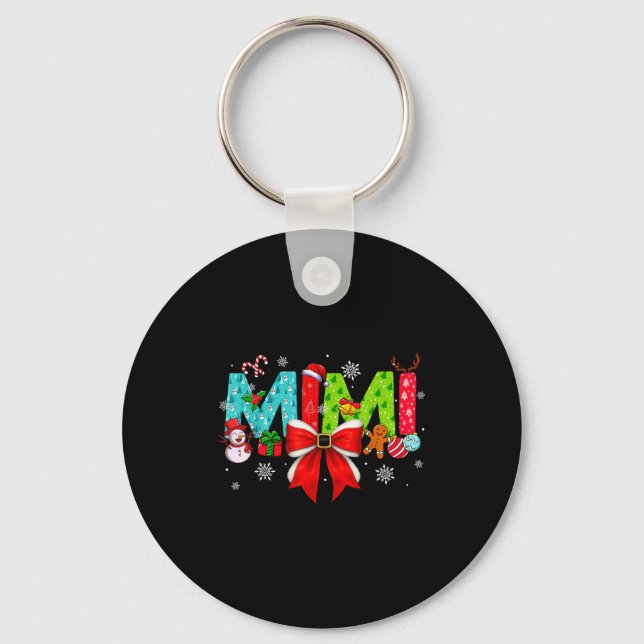 Christmas Mimi Coquette Bow Mimi Christmas  Key Ring (Front)