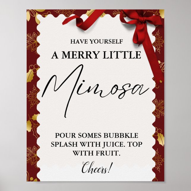 Christmas Mimosa bar Sign  Family Brunch  (Front)