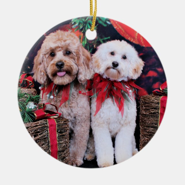 Christmas - Mini Doodles - Maggie Lena Ceramic Ornament (Front)