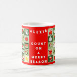 Christmas Miniature Advent Calendar Coffee Mug<br><div class="desc">Personalised cup of Christmas cheer mug,  featuring 25 holiday images to add cheer to your holiday countdown. To personalise edit text to add name.</div>