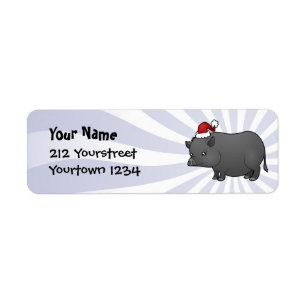 Christmas Miniature Pig Return Address Label