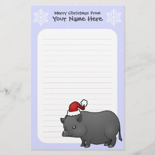 Christmas Miniature Pig Stationery