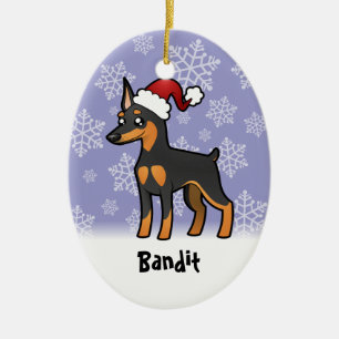 Christmas Miniature Pinscher / Manchester Terrier Ceramic Tree Decoration