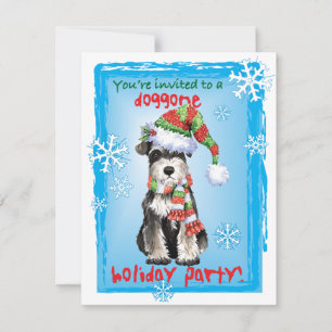 Christmas Miniature Schnauzer Invitation