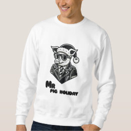 Christmas minimalist Mr pig holiday Sweatshirt