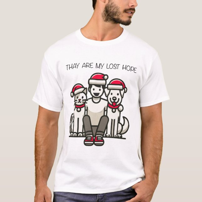 Christmas minimalist pet family last hope T-Shirt (Front)