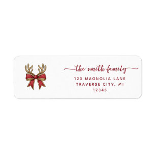 Christmas minmalist reindeer return address labels