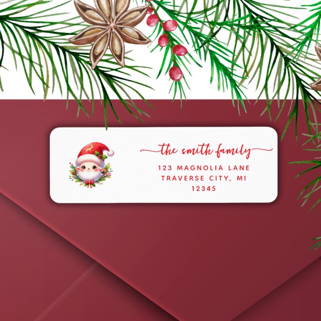 Christmas minmalist santa return address labels (Creator Uploaded)